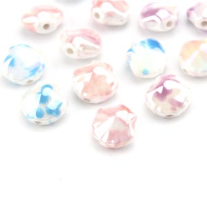 Porcelain Scallop Beads: Ceramic Jewelry Findings, 13x12mm, 8pcs