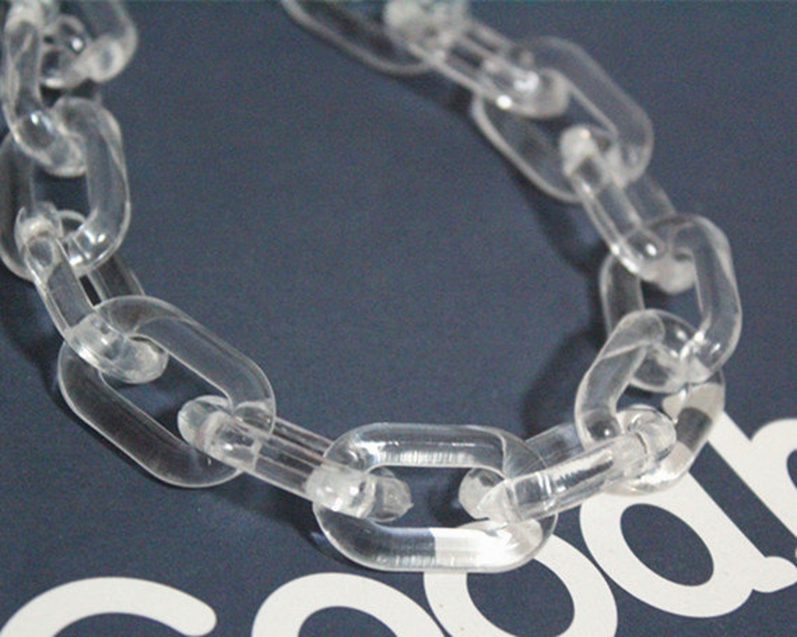 50pcs Clear White Oval Acrylic Chunky Chain Links Transparent Etsy
