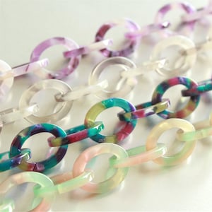 3feet Acetate Acrylic Oval Necklace Chain,Plastic Jewelry Chain, Top Quality Eyegalss Chain,Size 19mmx15mm