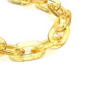 40pcs Clear Yellow Flat Oval Acrylic Chain Links, Transparent Plastic Chain Links, Necklace Chain Link, Open Link ,Size 37mmx21mm