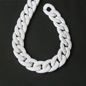 20pcs Iridescent Clear White Oval Acrylic Chain Links, Top Quality Plastic  Chain Links, Open Link per