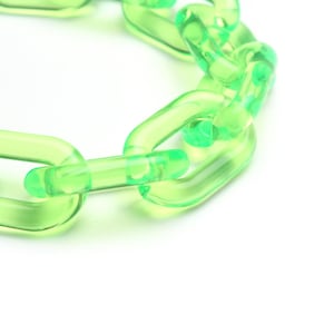20 Neon Green Acrylic Chain Links: Chunky Necklace Bracelet Supplies