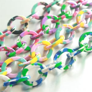 3feet Marble Acetate Acrylic Oval Necklace Chain,Plastic Jewelry Chain, Top Quality Eyegalss Chain,Size 19mmx15mm