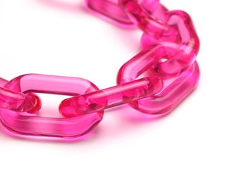 20 Rose Acrylic Chunky Chain Links: Necklace Bracelet DIY (38mm)