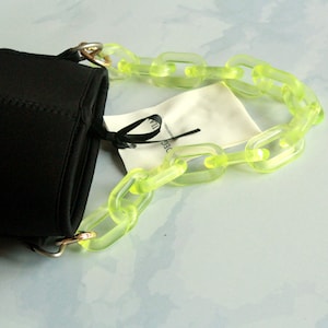 Neon Green Acrylic Bag Chain, Purse Straps Chain
