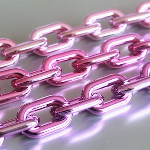 40pcs Metallic Pink Rose Purple Oval Acrylic Chain Links, Plastic Chain Links, Necklace Bracelet Chain Links, Open Links ,Size 31mmx19mm