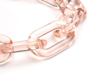 Peach Acrylic Chunky Chain Links: DIY Necklace Bracelet Supplies 20pcs