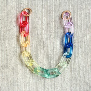 Clear Rainbow Acrylic Bag Chain,Transparent Purse Straps Chain