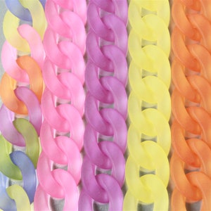 50pcs acrílico Curb cadena de eslabones, eslabones de cadena de bordillo plástico, enlace abierto por tamaño de enlace 30mmx20mm cadenas de joyería