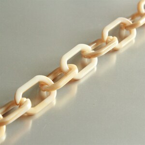 50pcs Ivory Tortoise Shell Acrylic Oval Chain Links, Plastic Oval Chain Links, Open Link per Size 23mmx15mm