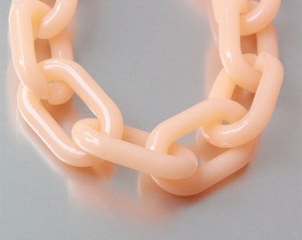 20pcs Chunky Jelly Peach Oval Acrylic Chain Links,Plastic Chain Links, Necklace Bracelet Bag Chain Links, Open Link ,Size 38mmx23mm