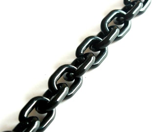 Black Acrylic Chain Links: Oval Plastic Open Links-60pcs (19mmx14mm)
