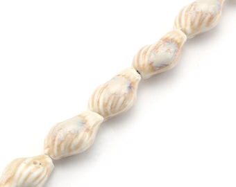 Koraliki z muszli z kości słoniowej, ceramiczne koraliki Sea Life, 20 mm (6 szt.)