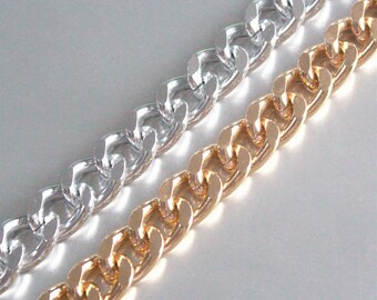 3 Feet Chunky Gold Silver Aluminum Curb Chain