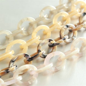 3feet Marble Acetate Acrylic Oval Necklace Chain,Plastic Jewelry Chain, Top Quality Eyegalss Chain,Size 19mmx15mm