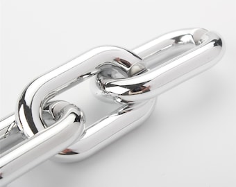 Grandi maglie in acrilico color argento: collana e bracciale fai da te - 20 pezzi (56 mm x 34 mm)