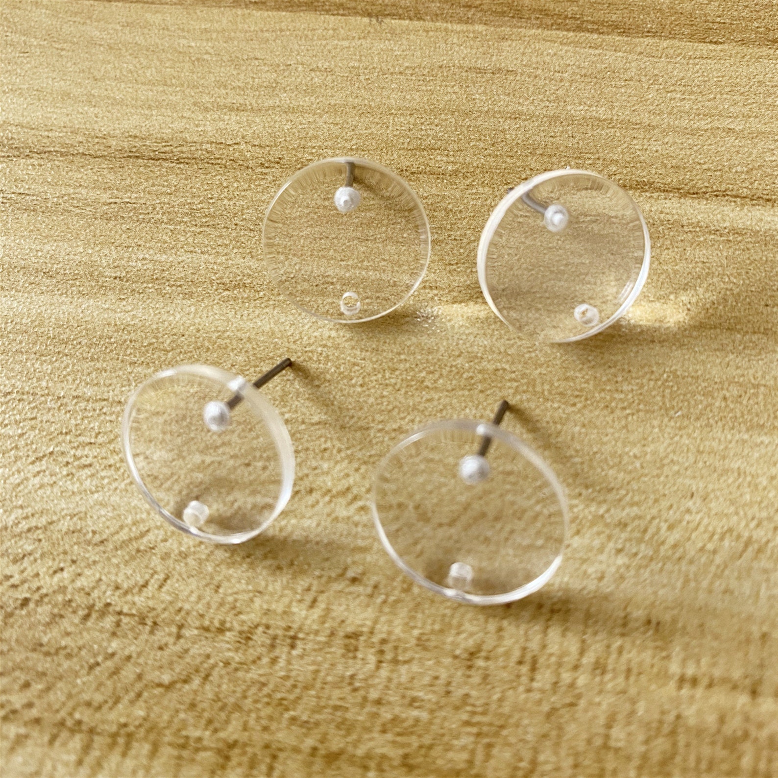 Clear White Acrylic Earring Post Acrylic Earring Stud 15mm Etsy