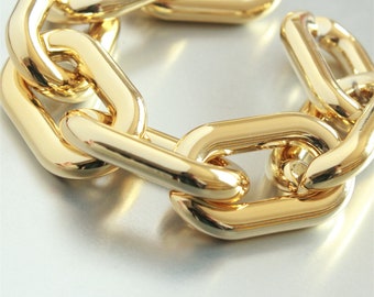 20pcs Gold Big Oval Acrylic Chain Links, Plastic Chain Links, Necklace Bracelet Chain Links, Open Links ,Size 39mmx23mm, SV087