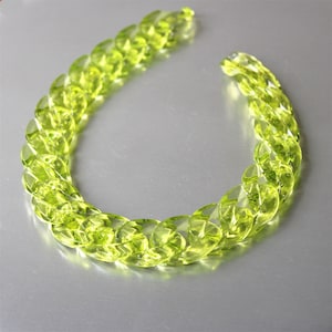 Neon Green Acrylic Curb Chain Links: DIY Jewelry Making 80pcs(23mmx16mm)