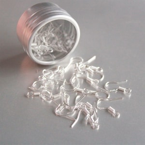 925 Sterling Silver French Hook Ear Wires, Earring Findings 60pcs (30 Pairs) P76