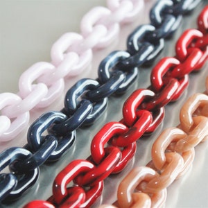 40pcs Oval Tortoiseshell Chunky Acrylic  Chain Links, Plastic Chain Links, Necklace Chain Links, Open Link ,Size 24mmx18mm,SV018