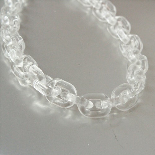 60pcs Clear White Oval Acrylic Chain Links Transparent Etsy
