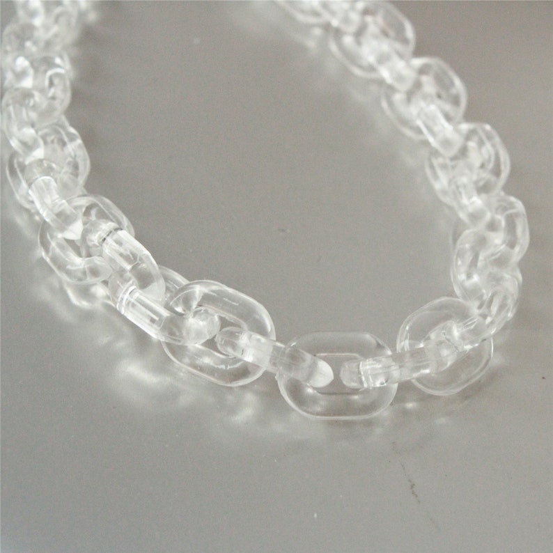 60pcs Clear White Oval Acrylic Chain Links Transparent Etsy