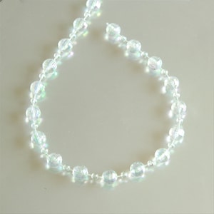 2 meters Clear Iridecent Acrylic Chain, Round Beads Chain