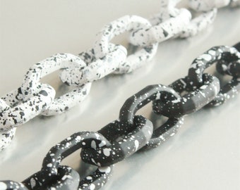40pcs Matte Marble Oval Chain Links,Plastic Chain Links ,Necklace Bracelet Chain Links,Open Link,25mmx18mm