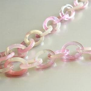 3feet Marble Pink Oval Necklace Chain,Acetate Acrylic Jewelry Chain, Top Quality Eyegalss Chain,Size 19mmx15mm