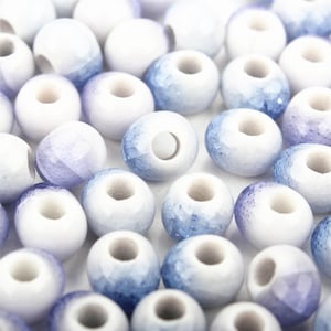 40pcs Crack Bubble Porcelain Beads, Necklace Bracelet Earring Ceramic Beads, Jewelry Findings, 6mm