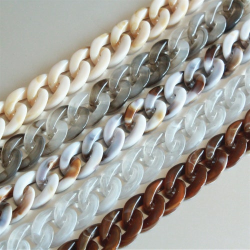 80pcs Transparent Acrylic Curb Chain Links Clear White - Etsy