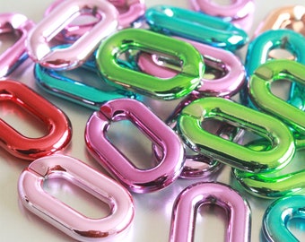 50pcs Plastic Chain Links, Assorted Color Small Plastic Links, Jewelry Open  Chain Link, Twist Links, Flat Oval Links 13x18mm -  Sweden
