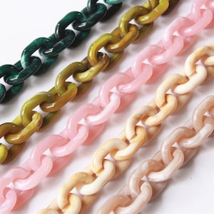 40pcs Oval Tortoiseshell Chunky Acrylic  Chain Links, Plastic Chain Links, Necklace Chain Links, Open Link ,Size 24mmx18mm, SV013