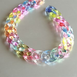 Mixed Color Acrylic Curb Chain Links: DIY Jewelry Making - 80pcs  (23mmx16mm)