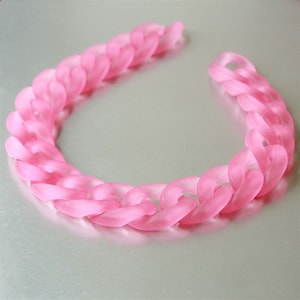 80pcs Matte Pink Acrylic Curb Chain Links, DIY Jewelry Supplies