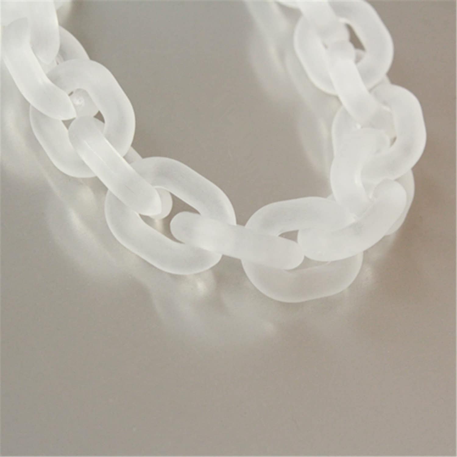 6mm Plastic Chain | Chunky Jewelry & Accessory Making (White / 2pcs x 38cm)