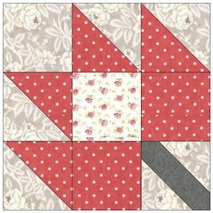 Modèle de bloc de courtepointe en PPE - assemblage de papier en anglais / couture à la main/téléchargement de pdf/feuille d'érable - modèles imprimables - un seul bloc / 6 po, 9 po et 12 po