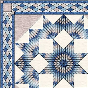 Quilt Pattern Pdf - Carpenter Star - Queen size - English Paper Piecing (EPP) - Instant Download Digital