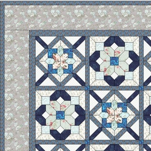 Modello di patchwork in carta inglese, EPP, download PDF, modello di trapunta Ruby Lane, patchwork in carta inglese, modelli stampabili