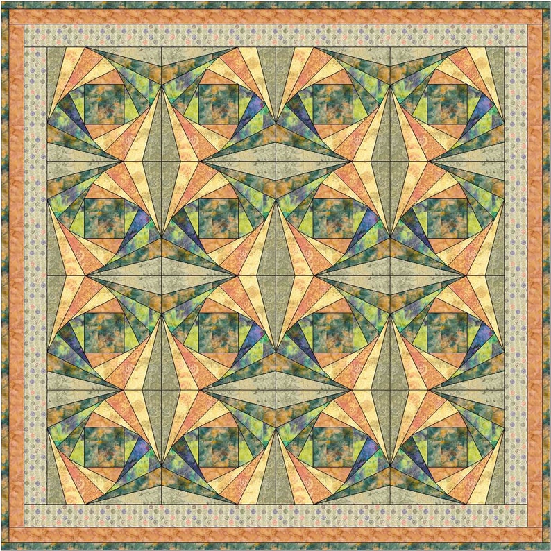 Quilt Pattern Twisted Log Cabin Quilt Pattern 72 X Etsy