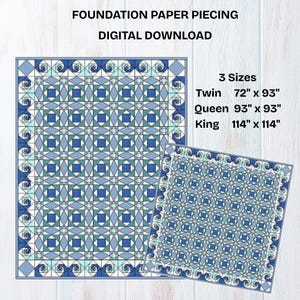 Storm at Sea Quilt Pattern: Foundation Paper Piecing, Multiple Sizes (PDF Download