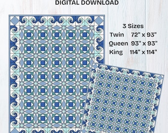 Storm at Sea Quilt Pattern: Foundation Paper Piecing, Multiple Sizes (PDF Download
