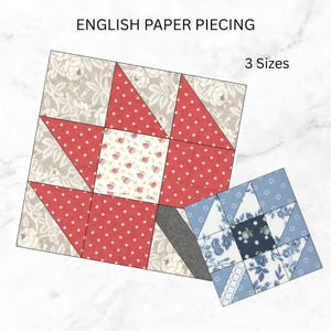 Maple Leaf Quilt Block Pattern: EPP & Traditional Piecing (PDF Download, 6-12 inch Block Size)