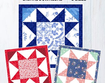 Star Quilt Block Foundation Paper Piecing Pattern (FPP) - Multiple Sizes (PDF Download)