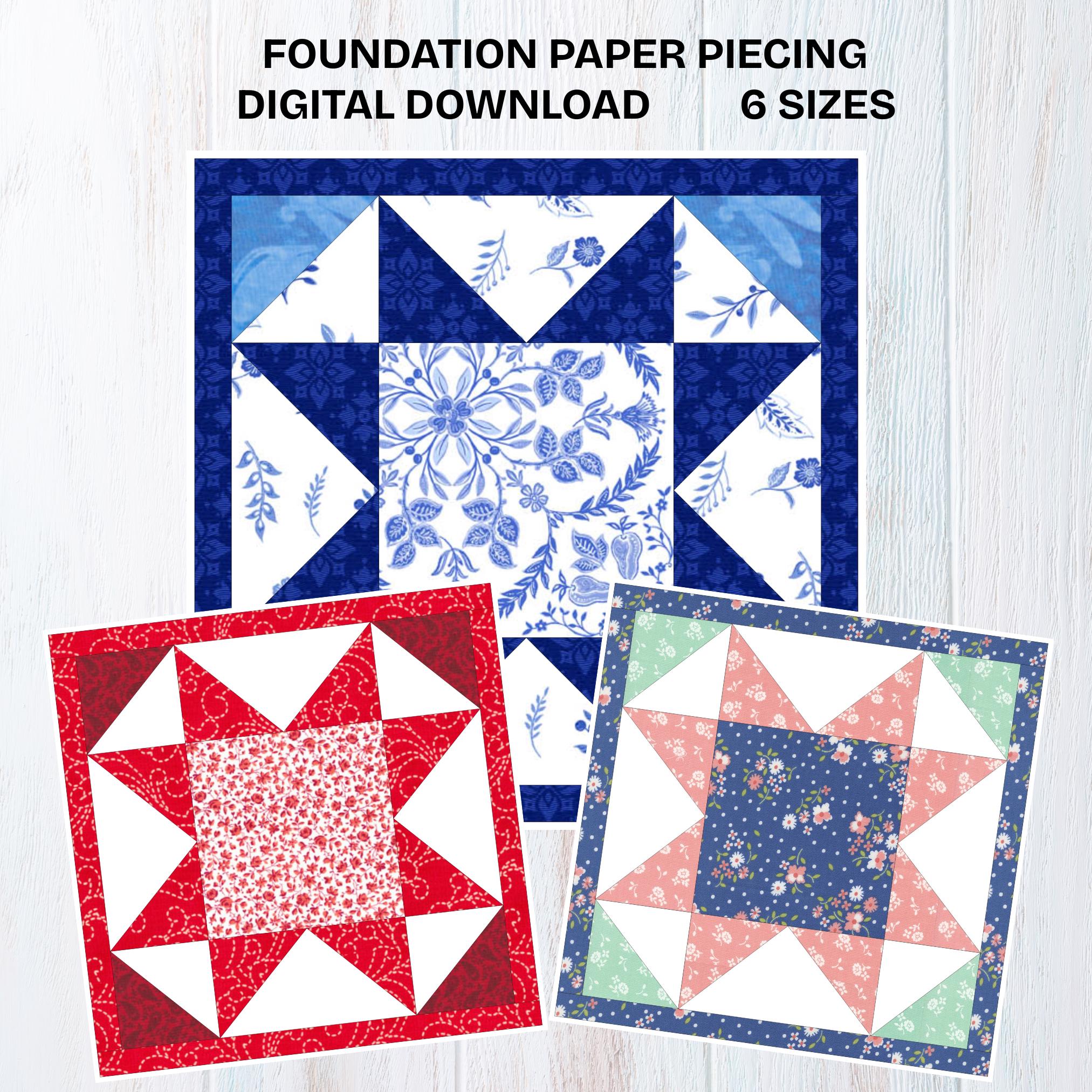 Star Quilt Block Pattern | Foundation Paper Piecing PDF | FPP Quilt ...