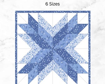Star Quilt Block Foundation Paper Pieced Pattern: Multiple Sizes (PDF Download) (FPP)