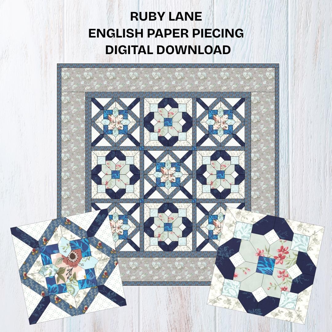 Ruby Lane Quilt Pattern: English Paper Piecing Pattern With Printable ...