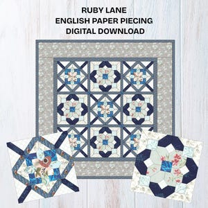 Ruby Lane Quilt Pattern: English Paper Piecing Templates (PDF Download)