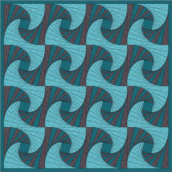 Quilt Pattern Twisted Log Cabin Quilt Pattern 50 X Etsy